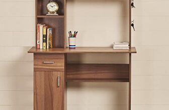 Home Centre | Quadro Nxt Study Desk With Flap | Engineered Wood, Walnut Finish | Brown