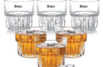 Treo By Milton Empress Whiskey Glass Set Of 6, 255 Ml Each I Crystal Clear Glass I Classic Design I Tumbler For Whiskey, Bourbon, Scotch & Cocktails