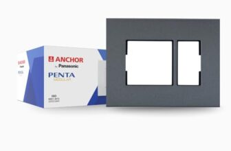 Anchor By Panasonic Penta 8 Module Black Regular Cover Plate For Switch Board (Black, 65908B-2)