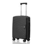 Hrx Parabola Cabin Size Haileys Black Polypropylene Hard Shell Suitcase – Premium Travel Trolley Bag With 8 Spinner Wheels, Number Lock & Water Resistant Body