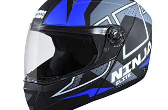 Studds Ninja Elite Super D6 Flip-Up Full Face Helmet N1 Matt Black-M
