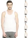 Vip Bonus Classic Mens 100% Cotton Sleeveless White Vest, 85 Size, Pack Of 6, Regular Fit