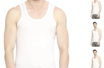 Vip Bonus Classic Mens 100% Cotton Sleeveless White Vest, 85 Size, Pack Of 6, Regular Fit