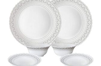 Larah By Borosil Classic Opalware Dinner Set, 6 -Piece, White