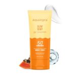 Aqualogica Glow+ Dewy Gel Sunscreen – 80 G | Spf 50+ Pa++++ | In-Vivo Tested | New-Age Filters | 12-Hour* Sun Protection | Tan Protection | For Bright & Hydrated Skin | Fragrance-Free & No White Cast | C-Hyaluron Complex™ & Papaya | Broad Spectrum Uva/B & Blue Light Protection | Lightweight | For Men & Women