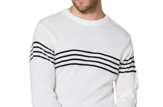 Amazon Brand – Symbol Men’S Acrylic Sweater_Sym-A23-Swt-03_White,Black_M