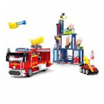 Sluban Fire Fighting Training Center Building Blocks Kit For Kids – Creative Construction Set With 585 Pieces, Bis Certified Building Kit And Gifts For 6+ Year Old Boy Or Girl