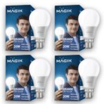 Magik Grande 20W Led Bulb | Cool White (6500K) | B22 Base | High Brightness Led Lamp For Home & Office, Energy Efficient, Long Life With Wide Light Spread | Pack Of 4
