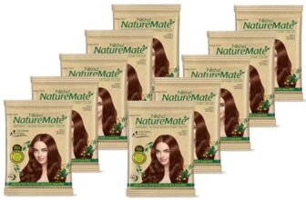 Nisha Nature Mate Natural Brown Henna Based Hair Color | Ammonia Free & No Resorcinol Hair Colour | Long Lasting Grey Coverage | Smooth, Silky & Shiny Hair | Salon-Like Results | 10G X 10 Packs