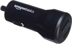 Amazonbasics 4.8 Amp/24W Dual Usb Car Charger For Apple And Android Devices, Black