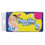 Mamy Poko Pants Standard Pant Style Large Size Diapers (34 Count)