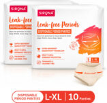 Sirona Disposable Period Panties – L-Xl (36″-44″) | Super Soft & 5X More Absorbent Sanitary Pad(Pack Of 10)