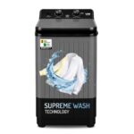 Vw Visio World 8.5 Kg Semiautomatic Top Load Washer Only With Powerful Wash, V8 Supreme-Wash, Black/Grey