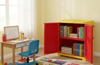 Cello Novelty Compact Bookshelf, Red & Yellow | 2 Dustproof Doors | Space Saving Cupboard | Plastic Book Shelf | Multipurpose Book Shelf For Home, Office | Book Organizer For Library