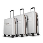 Aristocrat Atlas Set Of 3 (Cabin+Medium+Large) Hard Case Trolley Bags, White