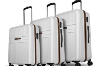 Aristocrat Atlas Set Of 3 (Cabin+Medium+Large) Hard Case Trolley Bags, White