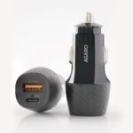 Agaro Pulse Car Charger, Dual Port With 51W Fast Car Charger With Dual Output (33W Pd Type C Port + 18W Usb A Port), Fast Charging, For Smartphones, Iphones, Tablets, Earbuds & More – Black