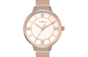 Timex Rose Gold Round Dial Analog Women’S Watch – Twel22402