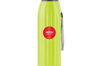 Milton Kool Windsor 900 Thermoware I Cold Pu Insulated Water Bottle 700 Ml, Leak Proof Flip Top Lid I For Office, Gym, School I Neon Green