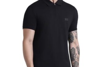 Jack & Jones Cotton Mens Black Solid Slim Fit T-Shirt, Large
