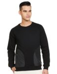 Amazon Brand – Symbol Men’S Cotton Blend Crew Neck Sweatshirt (Ink-A23-Sw-46_Jet Black,Pocket_L)