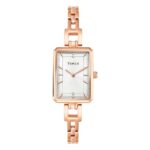 Timex Silver-Tone Rectangle Dial Analog Women’S Watch – Twel22802