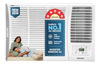 Voltas 1.5 Ton 5 Star Inverter Window Ac (Copper, 2-In-1 Cooling Modes, Anti-Dust Filter, 2-Way Swing, Memory Restart, Sleep Mode (185Inv Elite, White)