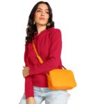 Popwings Casual Hooded Sweatshirt – Solid Red For Women – Latest Stylish Winter Wear