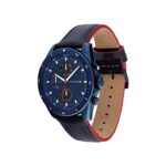 Tommy Hilfiger Mens 44 Mm Parker Blue Dial Leather Analogue Watch – Th1791839W